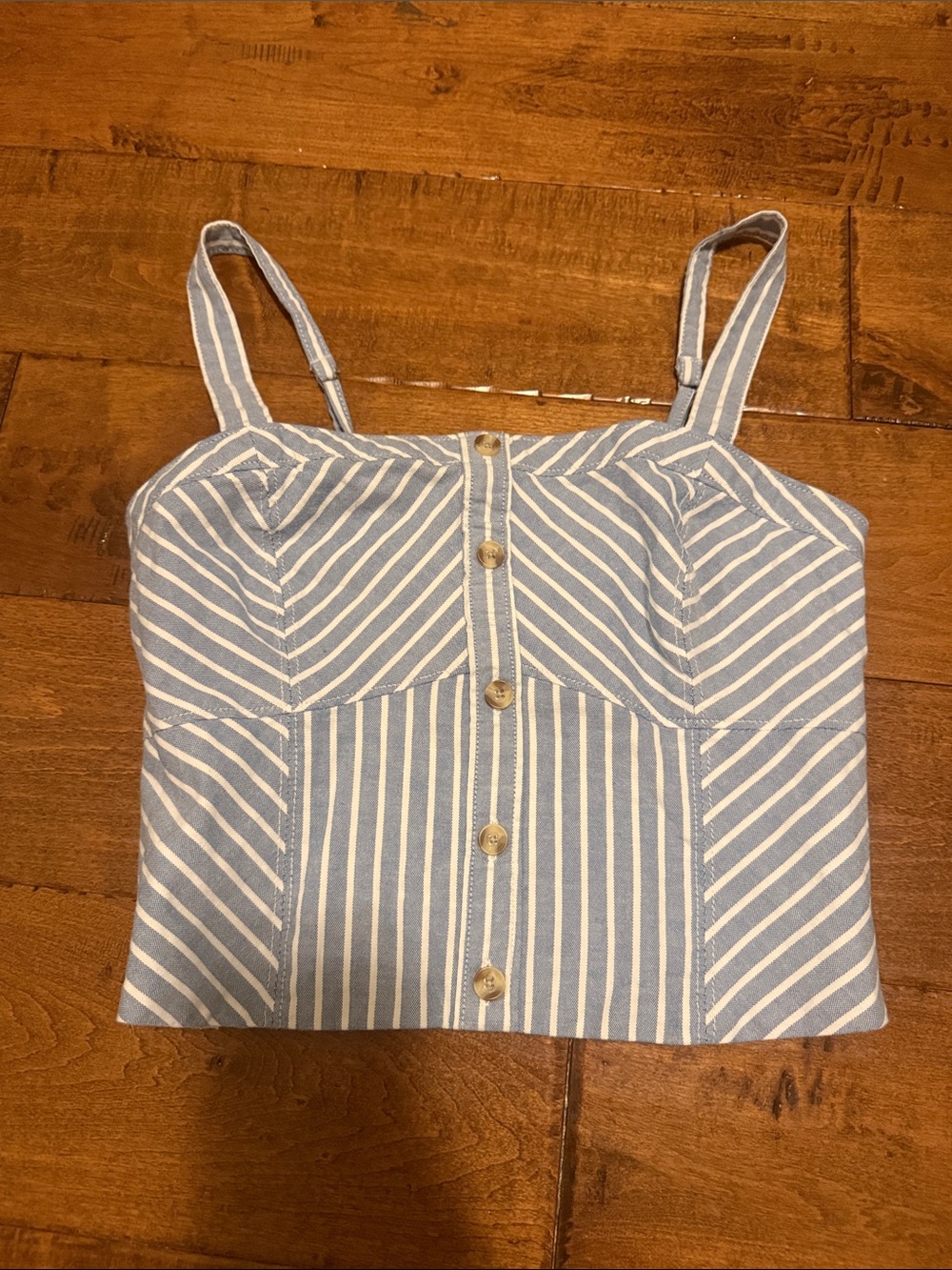 Abercrombie&fitch Striped Button-Front Blue Women's Cami Top